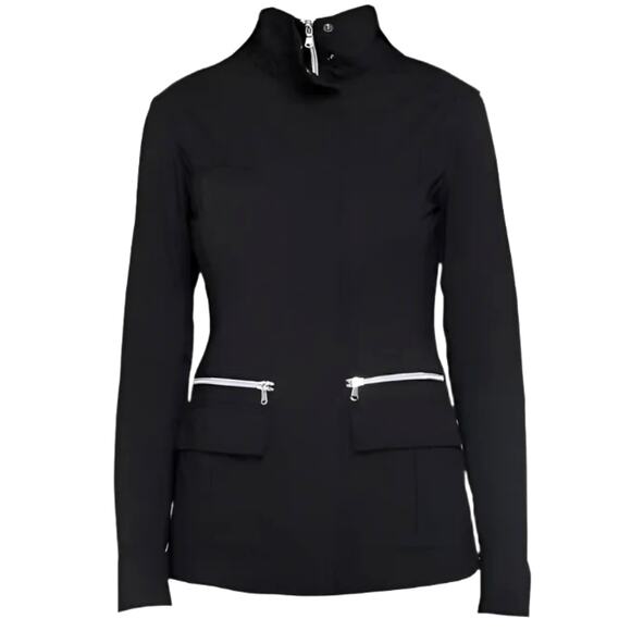 Anatomie Kenya Safari Jacket in Black Size S Two Way Zipper High Neck Slim Fit - Picture 2 of 10